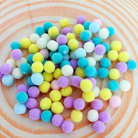 Pompom Multicolor Candy - 10mm - 100 unidades - Rizzo
