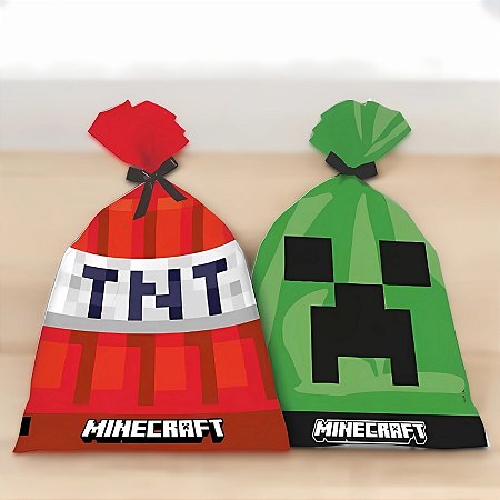 Sacola Plástica - Minecraft - 14,5x25cm - 8 unidades - FestColor - Rizzo