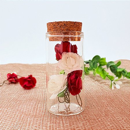 Potinho de Vidro com Tampa de Rolha - 6x3cm - 22ml - 1 unidade - Rizzo