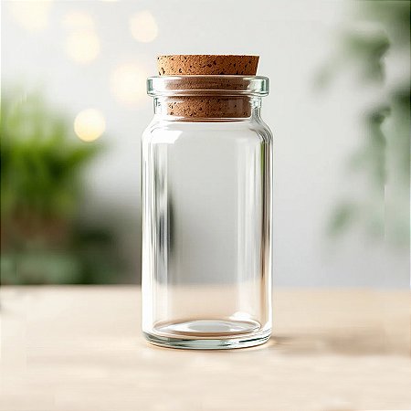Potinho de Vidro com Tampa de Rolha - 5x2cm - 10ml - 12 unidades - Rizzo