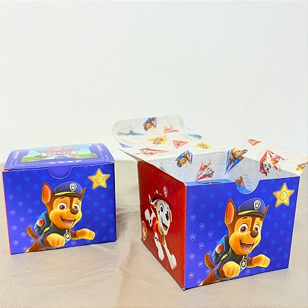 Caixa 4 Doces Quadrada - Patrulha Canina - 6x7,5x7,5cm - 10 unidades - Regina - Rizzo
