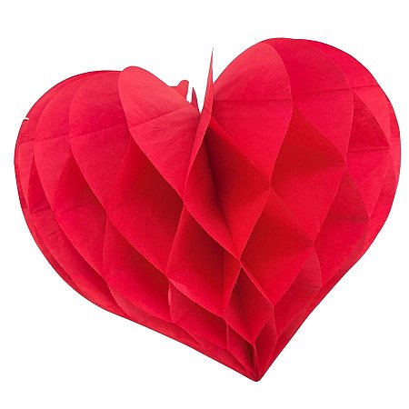 Coração Colmeia De Papel - 24,5x24,5cm - 1 unidade - Rizzo