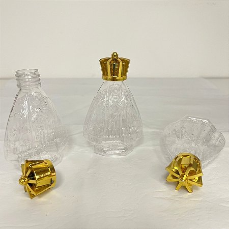 Mini Garrafa Plástica para Lembrancinha e Água Benta 30ml - Nossa Senhora Aparecida - 12 unidades - Rizzo