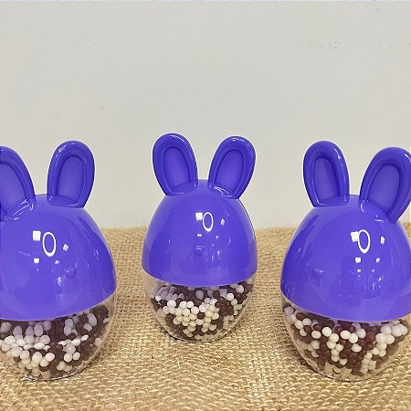 Potinho De Páscoa Com Orelha De Coelho - Roxo - 9x5,5cm - 12 unidades - Rizzo