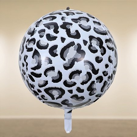 Balão de Festa Microfoil 22'' 55cm - Manchas Preto e Branco - 1 unidade - Rizzo