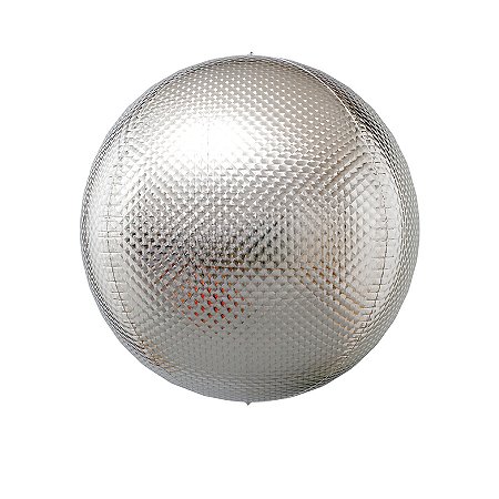 Balão de Festa Metalizado 20'' 50cm - Esphera Prata Texturizado Redondo - 1 unidade - Cromus - Rizzo