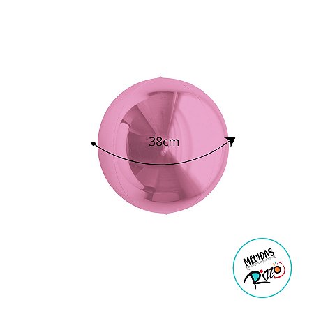 Balão de Festa Metalizado 15'' 38cm - Esphera Pink Redondo - 1 unidade - Cromus - Rizzo