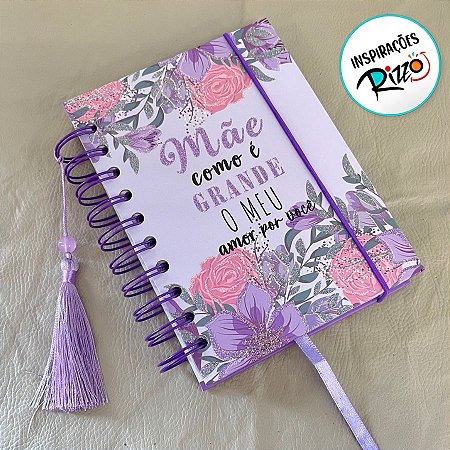 Agenda Permanente Roxa - Mãe como é Grande o Meu Amor por Você - 160 Folhas - 10,4x14,2cm - 1 unidade - Rizzo