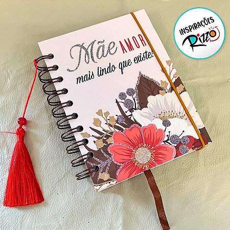 Agenda Permanente Marrom e Bege - Mãe Amor Mais Lindo que Existe - 160 Folhas - 10,4x14,2cm - 1 unidade - Rizzo