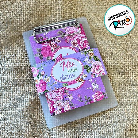 Bloco Para Anotação Com Prancheta - Mãe Amor Eterno - 13x9,5cm - 1 unidade - Rizzo