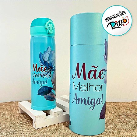 Garrafa Térmica - Mãe Melhor Amiga - 400ml - 1 unidade - Rizzo