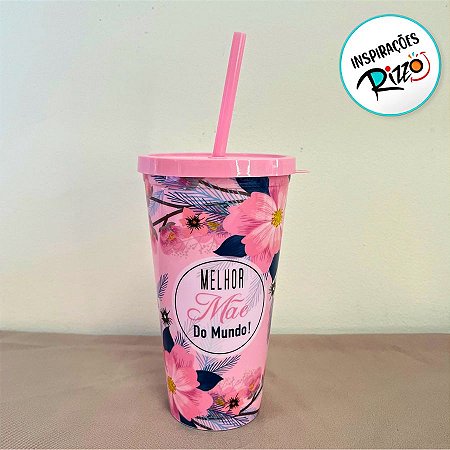 Copo Com Tampa e Canudo - Minha Mãe é Uma Rainha - 600ml - 1 unidade - Rizzo
