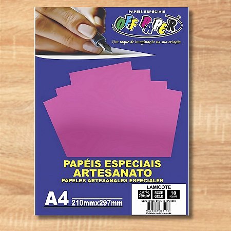 Papel Lamicote Rose Gold A4 250g - 10 unidades - Rizzo