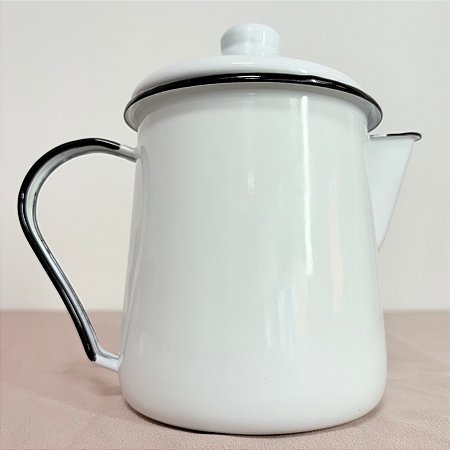 Leiteira Tradicional para Derreter Velas - Modelo Mãe Agata - Branco e Preto - 935ml - 17cm - 1 unidade - Rizzo