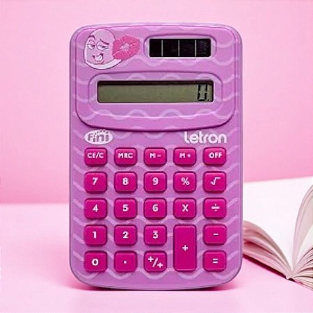 Calculadora com Energia Solar e Adesivos - Beijos - 9,5cm - 1 unidade - Fini - Rizzo