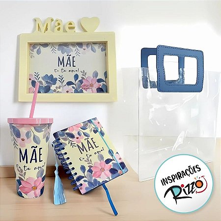 Kit Dia Das Mães Com Sacola, Porta Retrato, Copo e Agenda - Mãe Eu Te Amo - 1 unidade - Rizzo