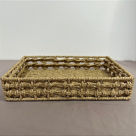 Cesto Decorativo Guatos Natural - Tamanho Pequeno - 32x22x6cm - 1 unidade - Rizzo