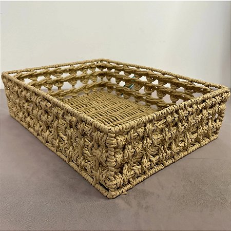Cesto Decorativo Guatos Natural - Tamanho Grande - 38x28x10cm - 1 unidade - Rizzo