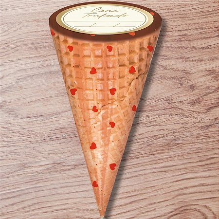 Kit Cone Com Etiqueta - Love Vermelho - 10x15cm - 50 unidades - Cromus - Rizzo