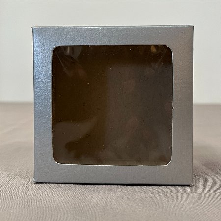 Caixa com Visor VC8 (8cm x 8cm x 4cm) Prata - 20 unidades - Rizzo