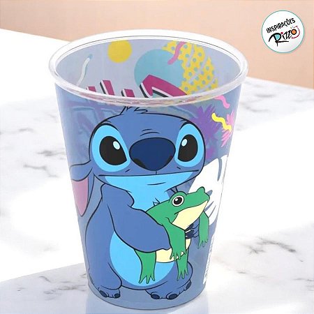 Copo de Plástico Stitch e o Sapo - 280ml - 1 unidade - Disney Original - Rizzo