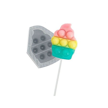 Molde de Silicone Pirulito Fidget 6cm Cupcake - Ref. 691 - 1 unidade - Flexarte - Rizzo