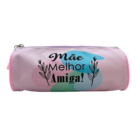 Estojo Redondo - Mãe Melhor Amiga - 20x8,5cm - 1 unidade - Rizzo