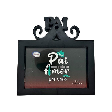 Porta Retrato Bigode - Pai Como é Grande Meu Amor Por Você - 16,8x17,3cm - 1 unidade - Rizzo