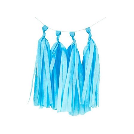 Franja Decorativa De Papel - Azul - 25x35cm - 1 unidade - Rizzo