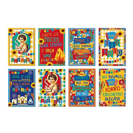 Cartaz Decorativo - Festa Junina São João - 8 unidades - Cromus - Rizzo