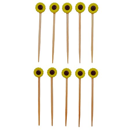 Pick Decorativo de Festa Junina - Girassol - 9,5cm - 10 unidades - Rizzo