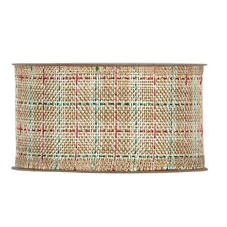 Fita Decorativa - Xadrez Rústico Verde e Vermelho - 6x914cm - 1 unidade - Rizzo