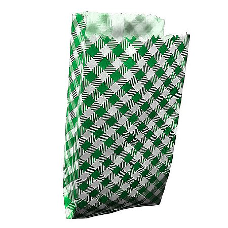 Saquinho de Papel - Xadrez Verde Escuro Mod 3 - 7,5x18cm - 50 unidades - Rizzo