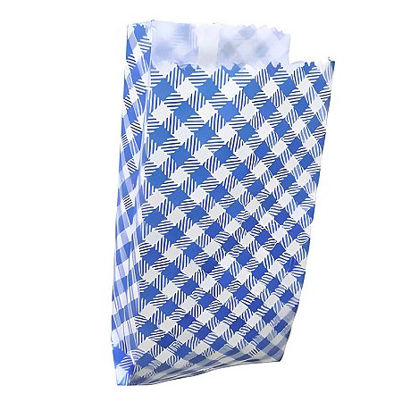 Saquinho de Papel - Xadrez Azul Escuro Mod 3 - 18x7,5cm - 50 unidades - Rizzo