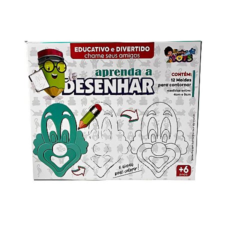 Brinquedo Moldes para Desenho - Aprendar a Desenhar  - 12 unidades - Rizzo