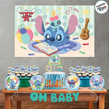 Kit Festa Fácil - Stitch Baby - 33 Itens - 1 unidade - Disney Original - Rizzo