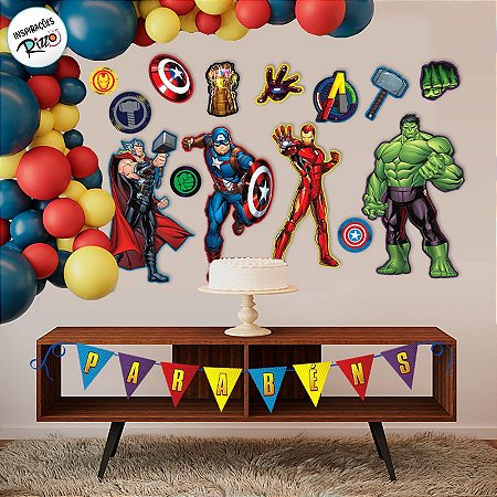 Kit Painéis Impressos em EVA - Vingadores - 22 Itens - 1 unidade - Disney Original - Rizzo