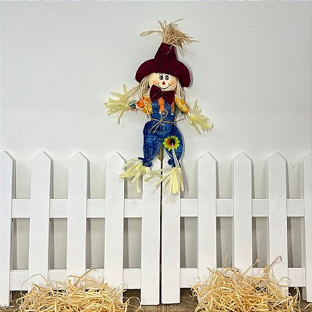 Espeto para Jardim Espantalho de Festa Junina - Vinho - 47,5x21,5cm - 1 unidade - Rizzo