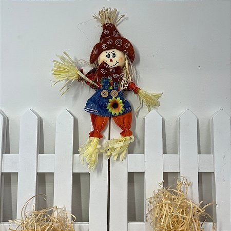 Espeto para Jardim  Espantalho de Festa Junina - Marrom - 47,5x21,5cm - 1 unidade - Rizzo