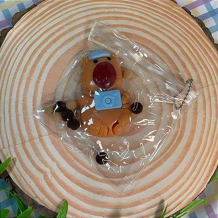 Mini Squish De Capivara Com Camêra - Azul - 10cm - 1 unidade - Rizzo
