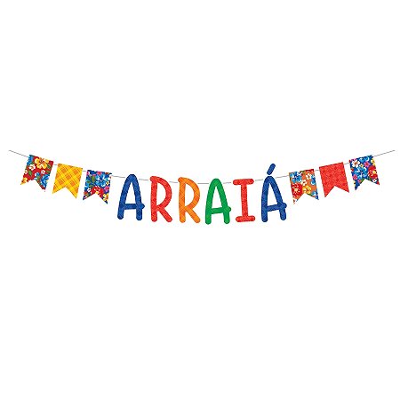 Varal Letreiro "Arraiá" - Arraiá Bão Demais - 250x14,5cm - 1 unidade - Cromus - Rizzo