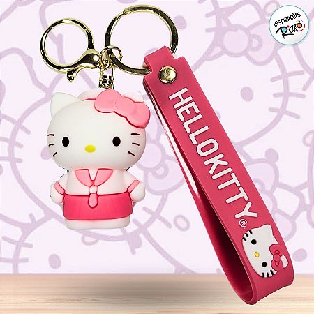 Chaveiro 3D Hello Kitty Rosa - 5cm - 1 unidade - Rizzo