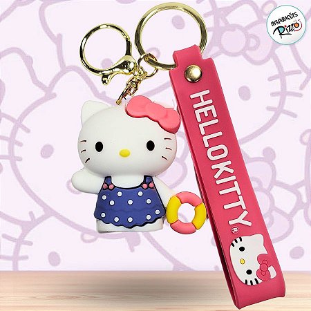 Chaveiro 3D Hello Kitty Azul - 5cm - 1 unidade - Rizzo