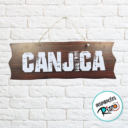Placa de Sinalização Canjica De Festa Junina em MDF - Madeira Escura - 41x16,5cm - 1 unidade - Rizzo