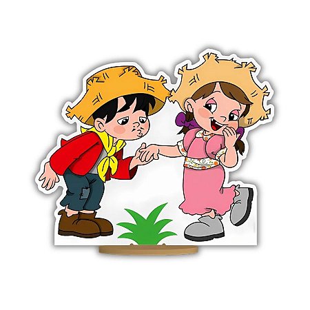 Casal Caipira Em MDF De Festa Junina - 16,5x19,5cm - 1 unidade - Rizzo