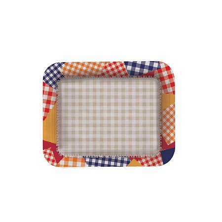 Bandeja Laminada R5 De Festa Junina - Xadrez - 40x30cm - 1 unidade - Cromus - Rizzo