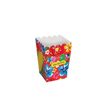 Caixa para Pipoca - Festa Junina Arraiá Bão Demais PP - 5,5x5,5x9cm - 10 unidades - Cromus - Rizzo