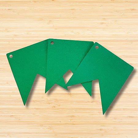 Tag Bandeirinha Festa Junina Verde - 7x8,5cm - 5 unidades - Rizzo