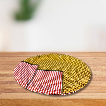 Prato Redondo De Papel - Palha - 18cm - 8 unidades - Rizzo