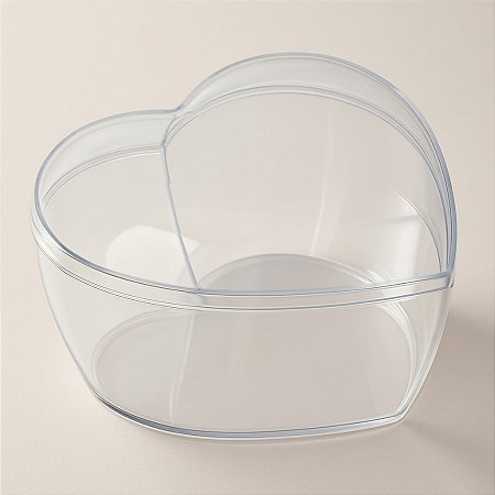 Caixa Acrilica Coração - Cristal - 16x15x9cm - 1 unidade - Rizzo - Rizzo